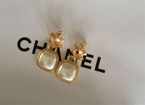 chanel ohrringe lang|chanel ohrringe original neu.